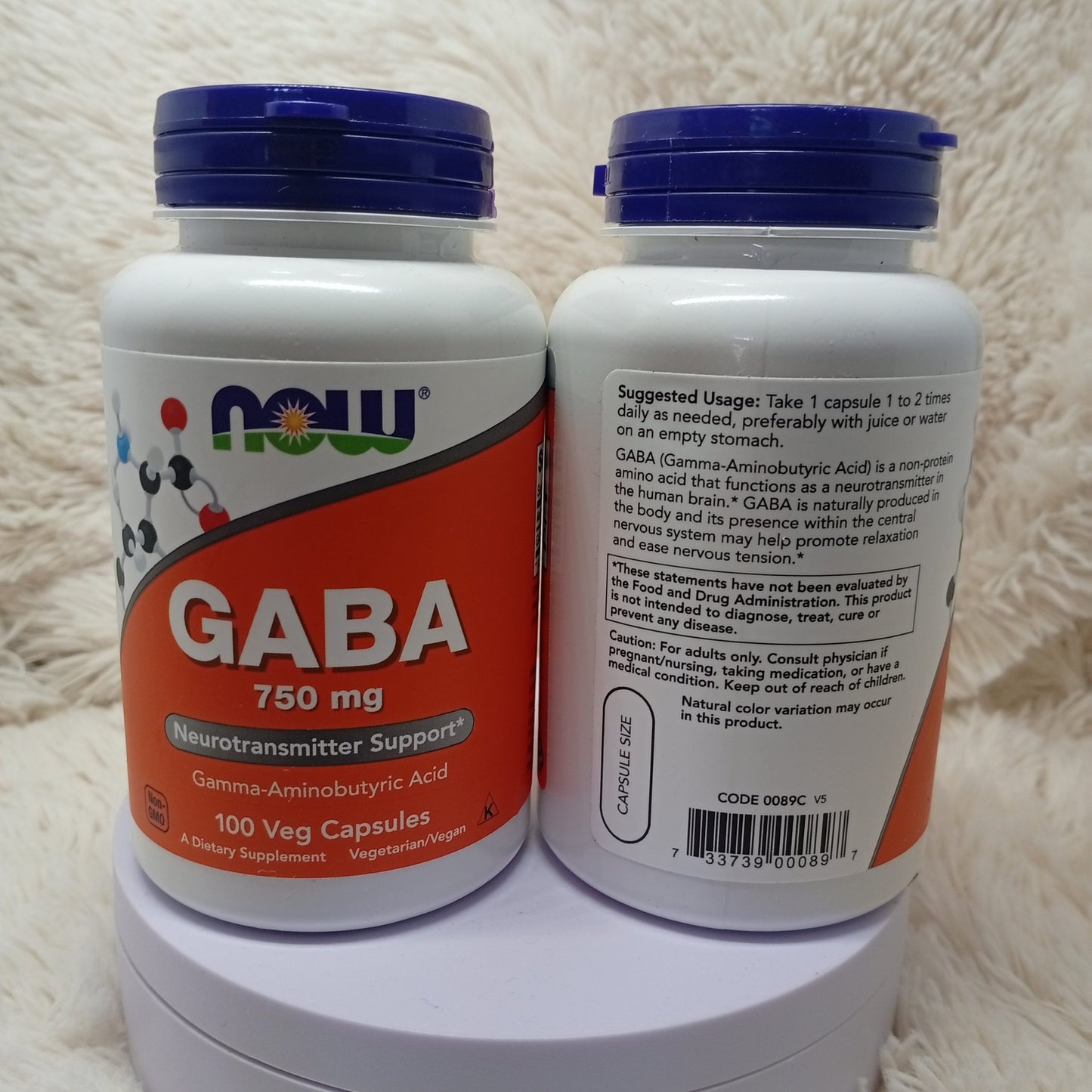 NOW Foods GABA 750 mg – 100 Veg Capsules