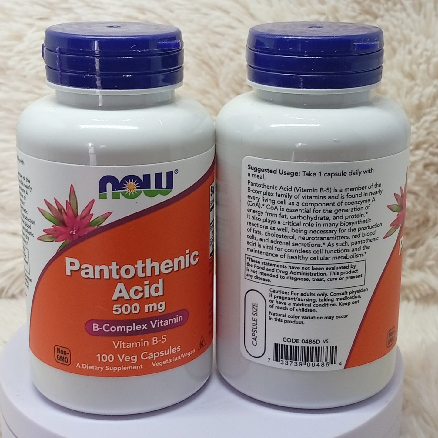 NOW Foods Pantothenic Acid 500mg Veg Capsules