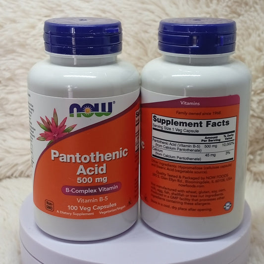 NOW Foods Pantothenic Acid 500mg Veg Capsules