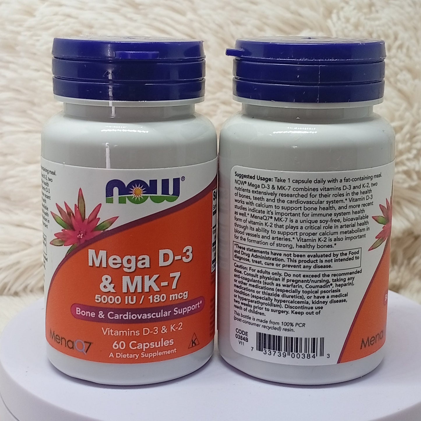NOW Foods Mega D-3 & MK-7 (60 Capsules)