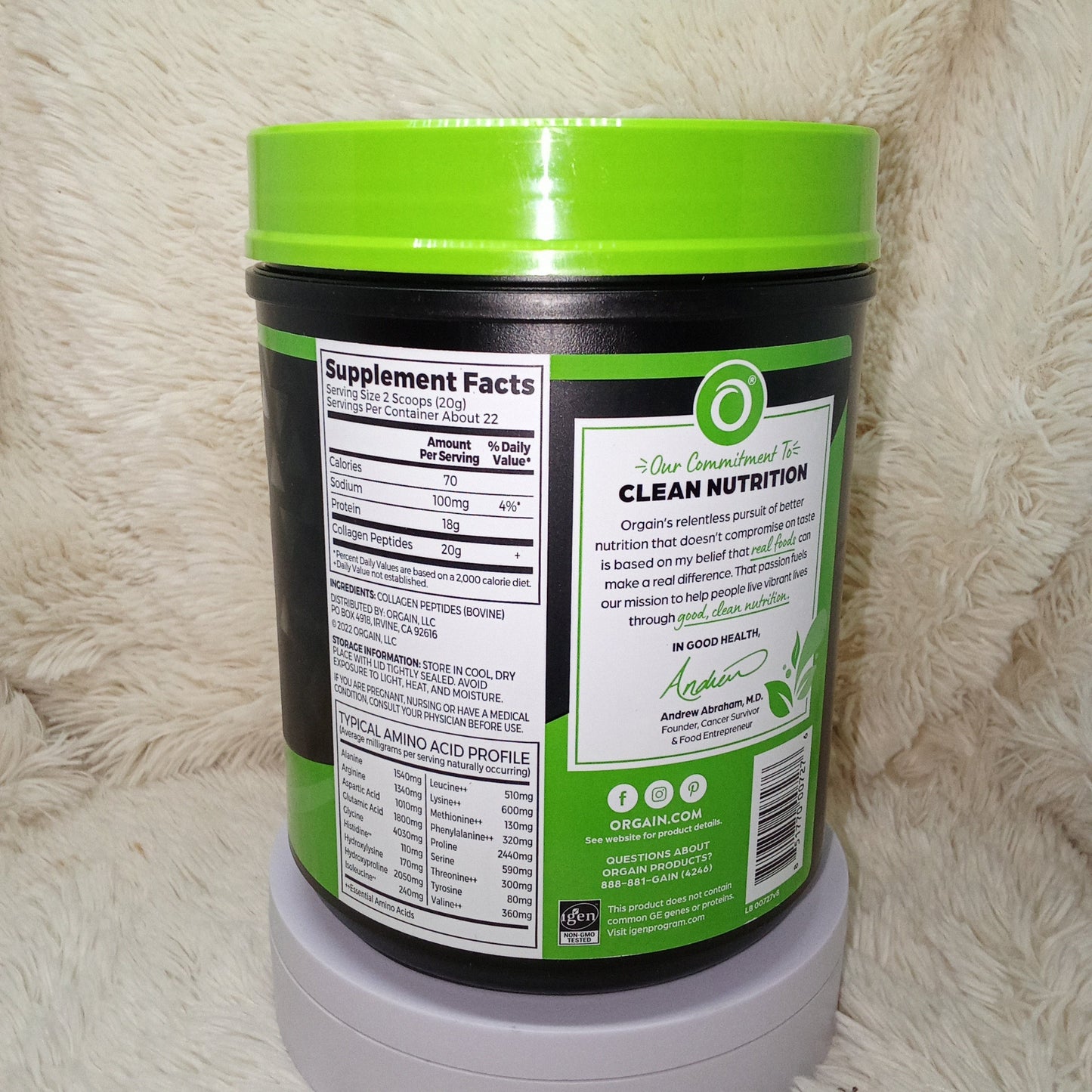 Orgain Hydrolyzed Collagen Peptides Powder (1lb, Unflavored)