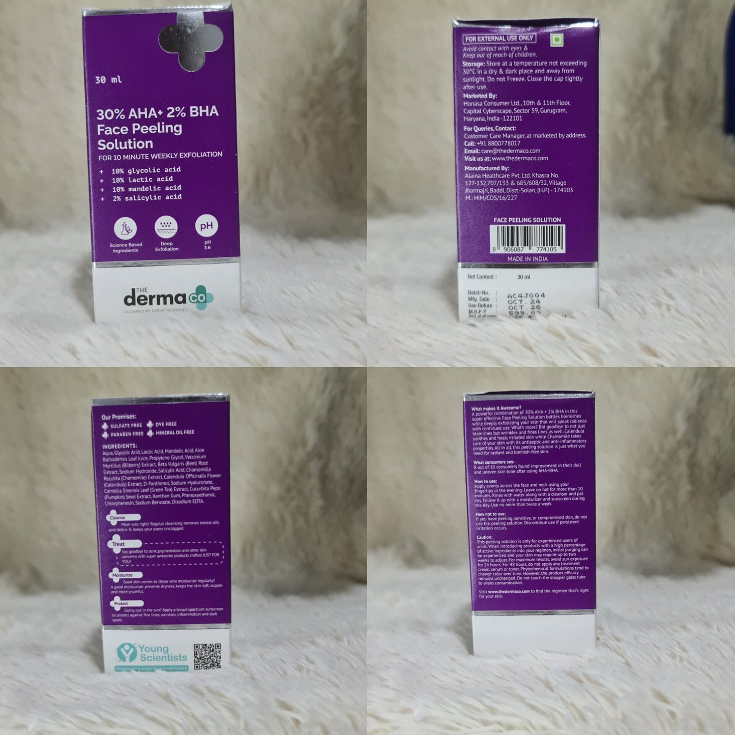 The Derma Co 30% AHA + 2% BHA Peeling Solution 30ml