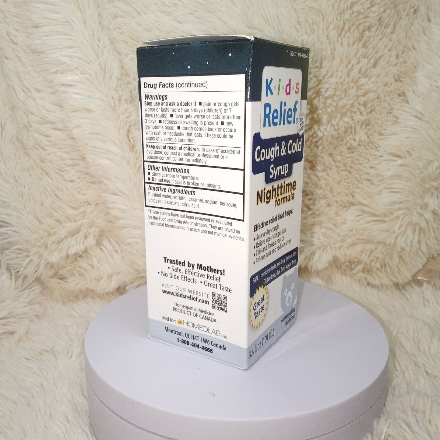 Homeolab USA Kids Relief Nighttime Cough & Cold Syrup (100ml)
