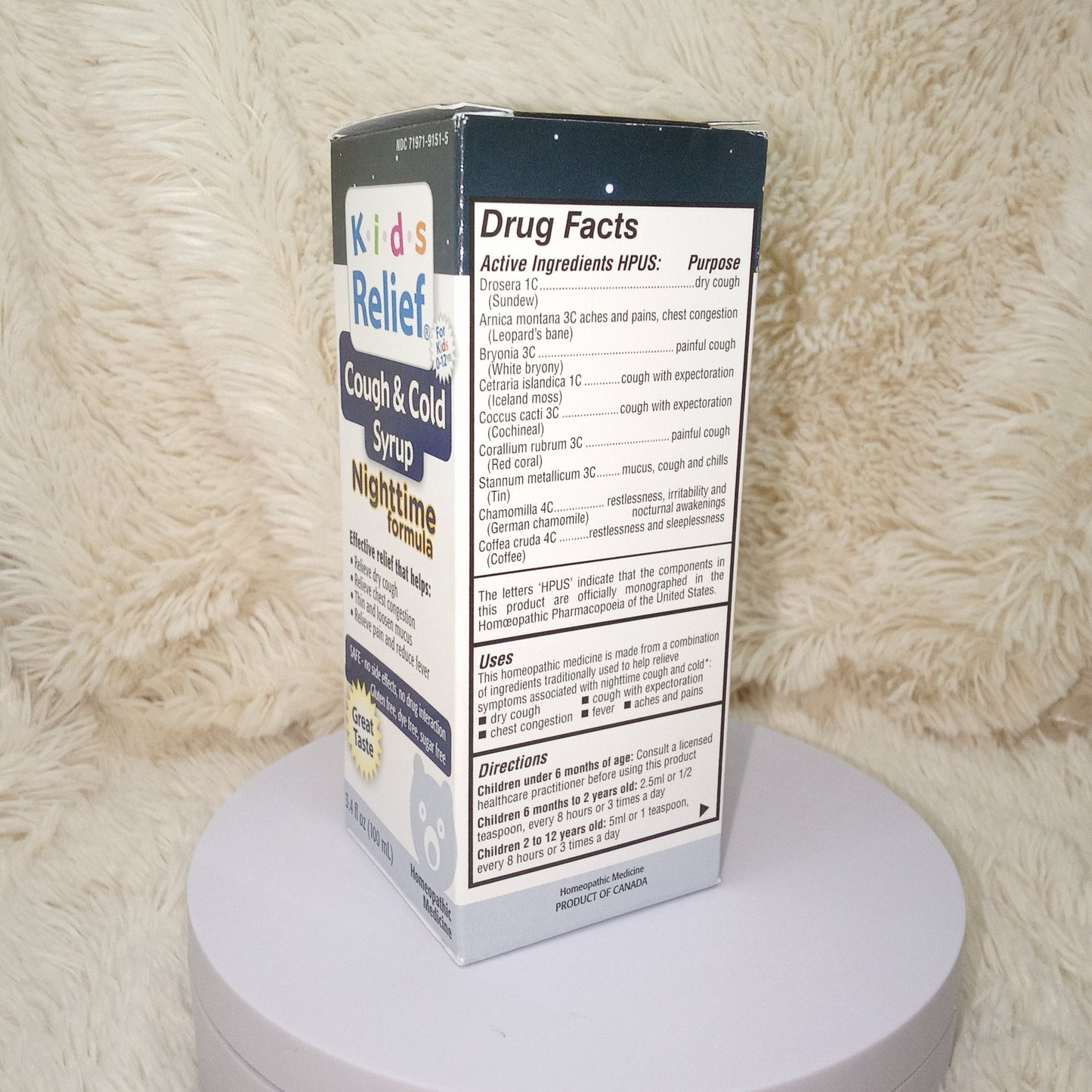 Homeolab USA Kids Relief Nighttime Cough & Cold Syrup (100ml)