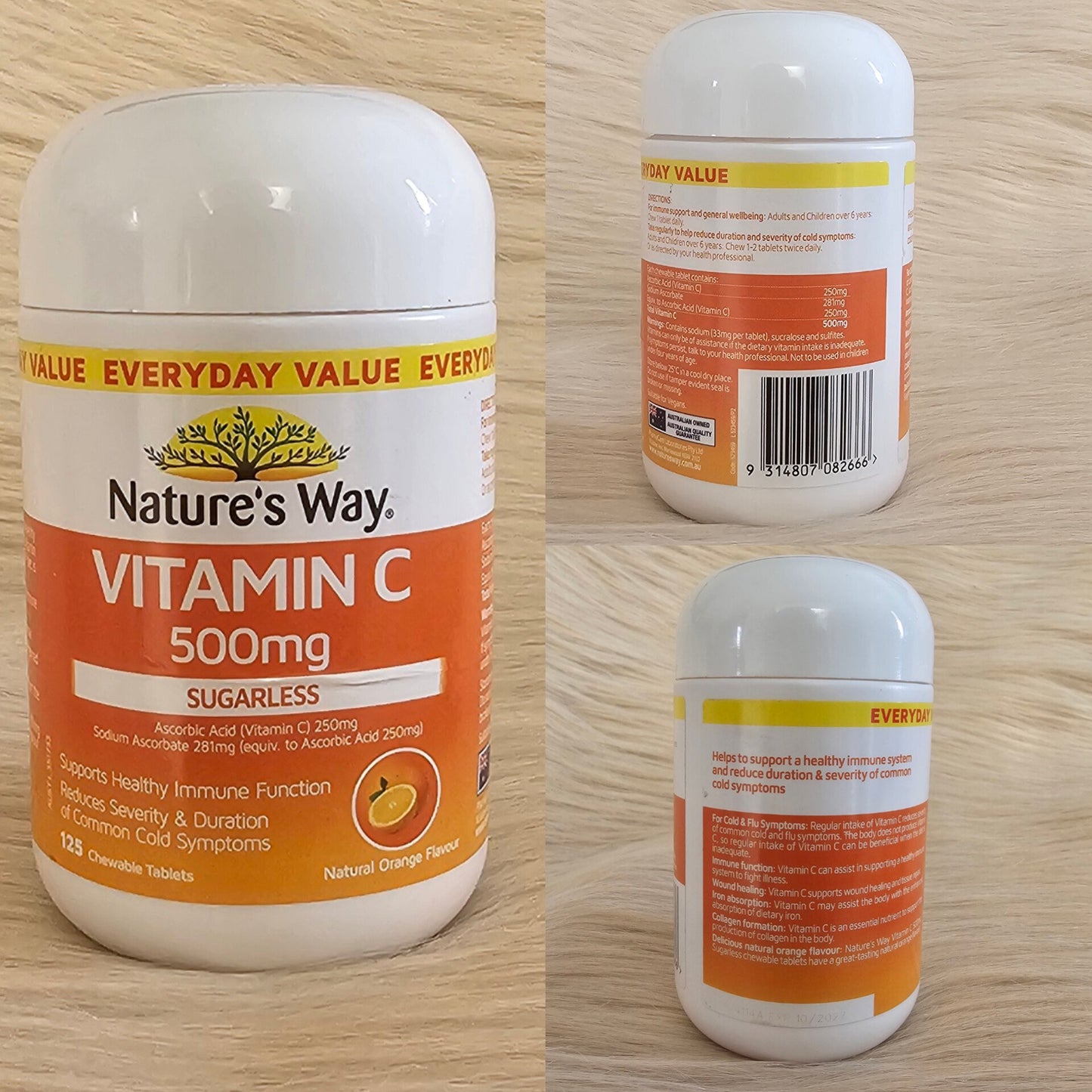 Nature’s Way Vitamin C 500mg – 125 Chewable Tablets