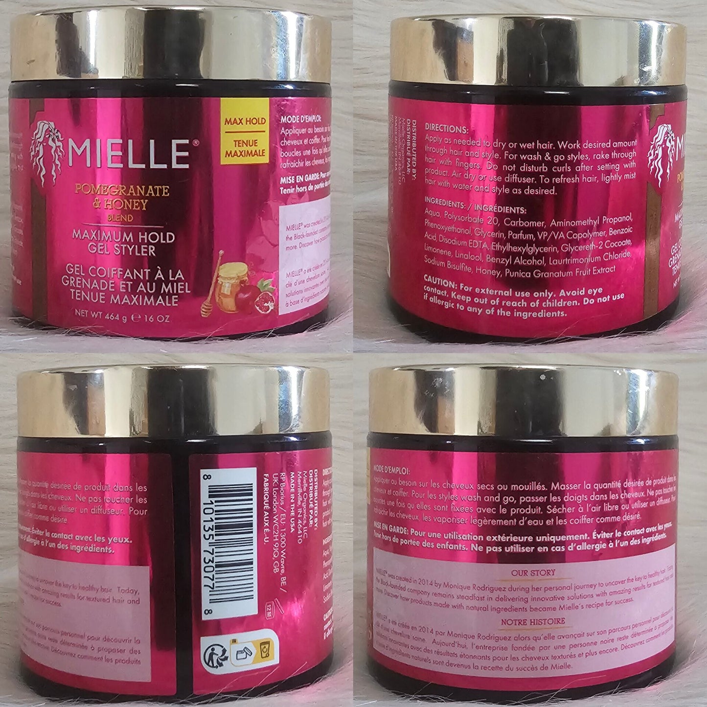 MIELLE Pomegranate & Honey Maximum Hold Gel Styler 464g