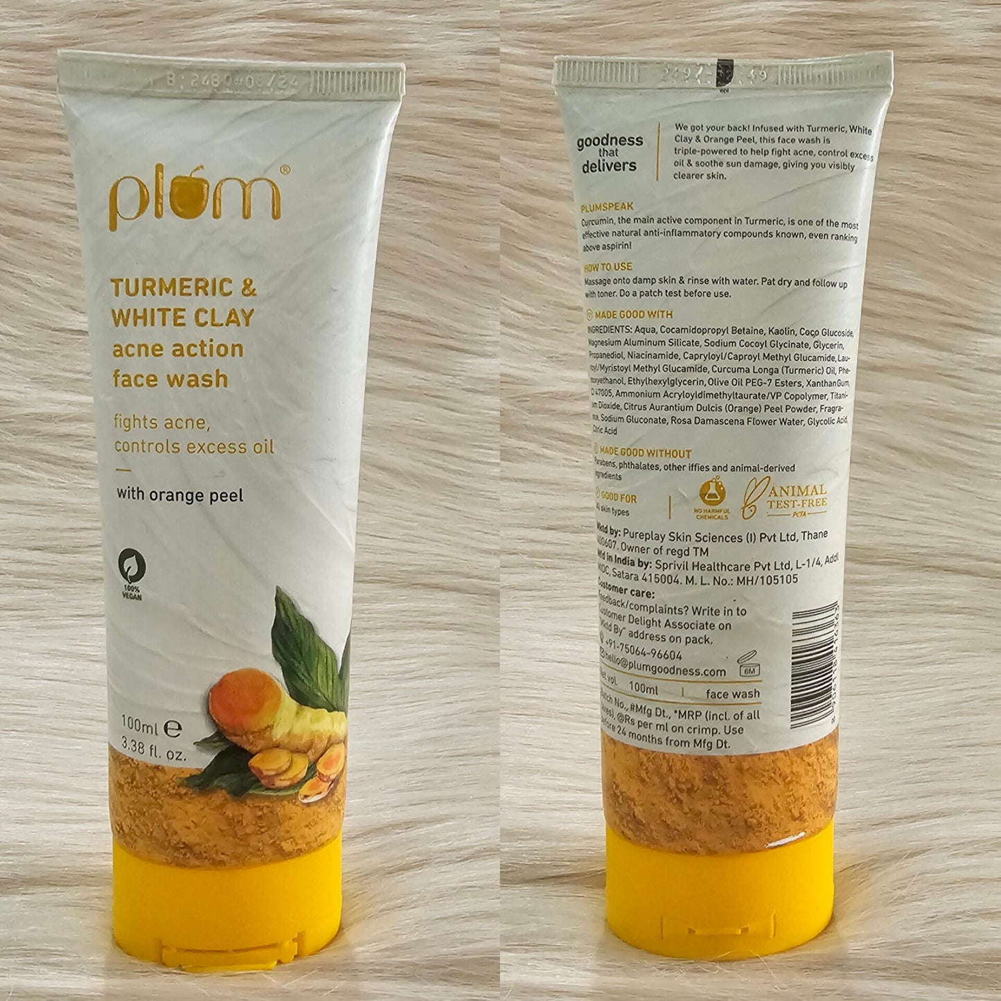 Plum Turmeric & White Clay Acne Action Face Wash 100ml