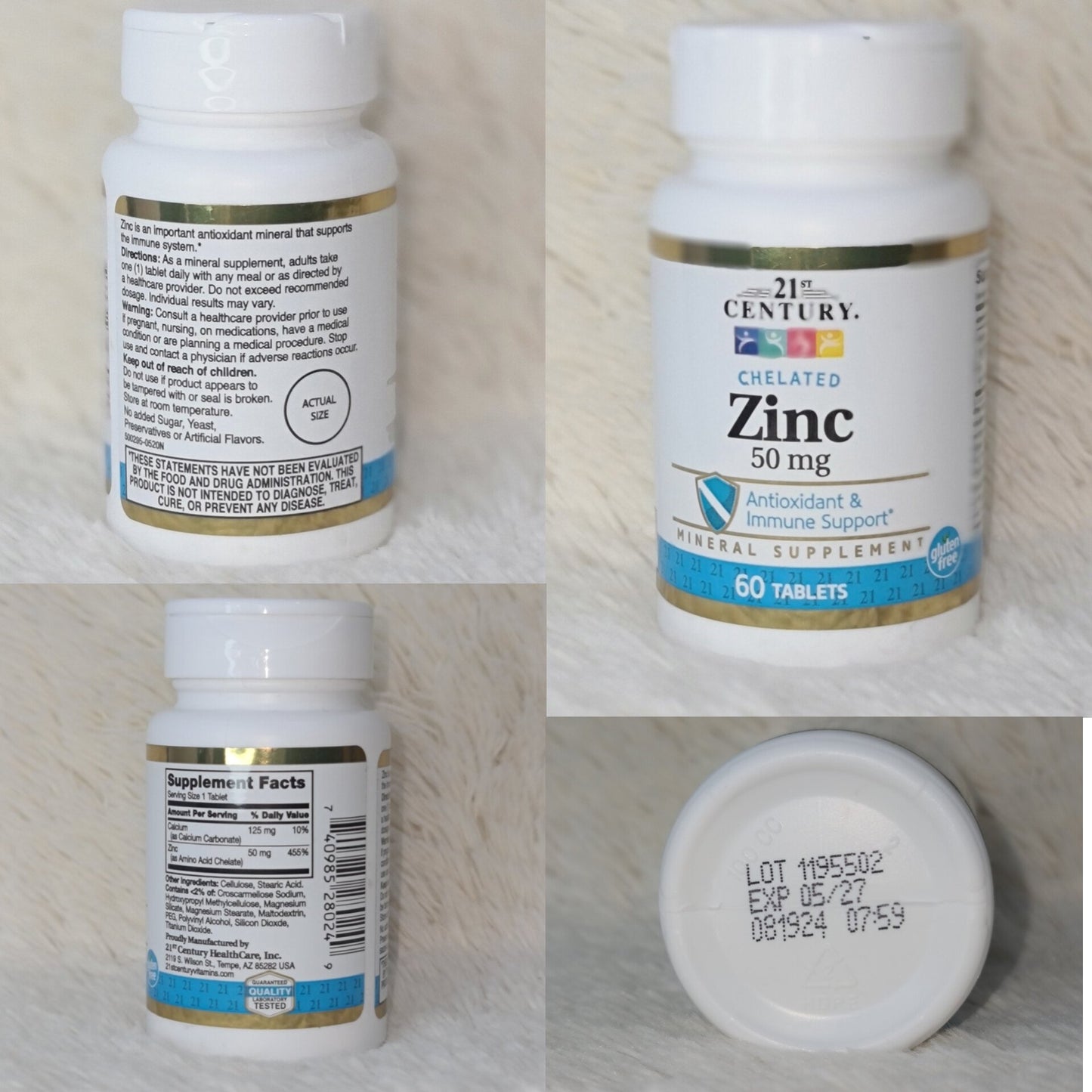 21st Century Chelated Zinc 50mg – 60 Tablets