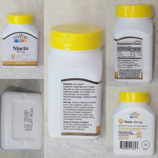 21st Century Niacin 100mg Tablets – 110 Count