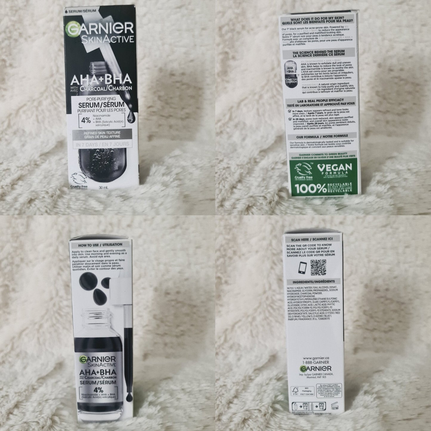 Garnier Charcoal Serum with 4% AHA + Salicylic Acid + Niacinamide – 30ml