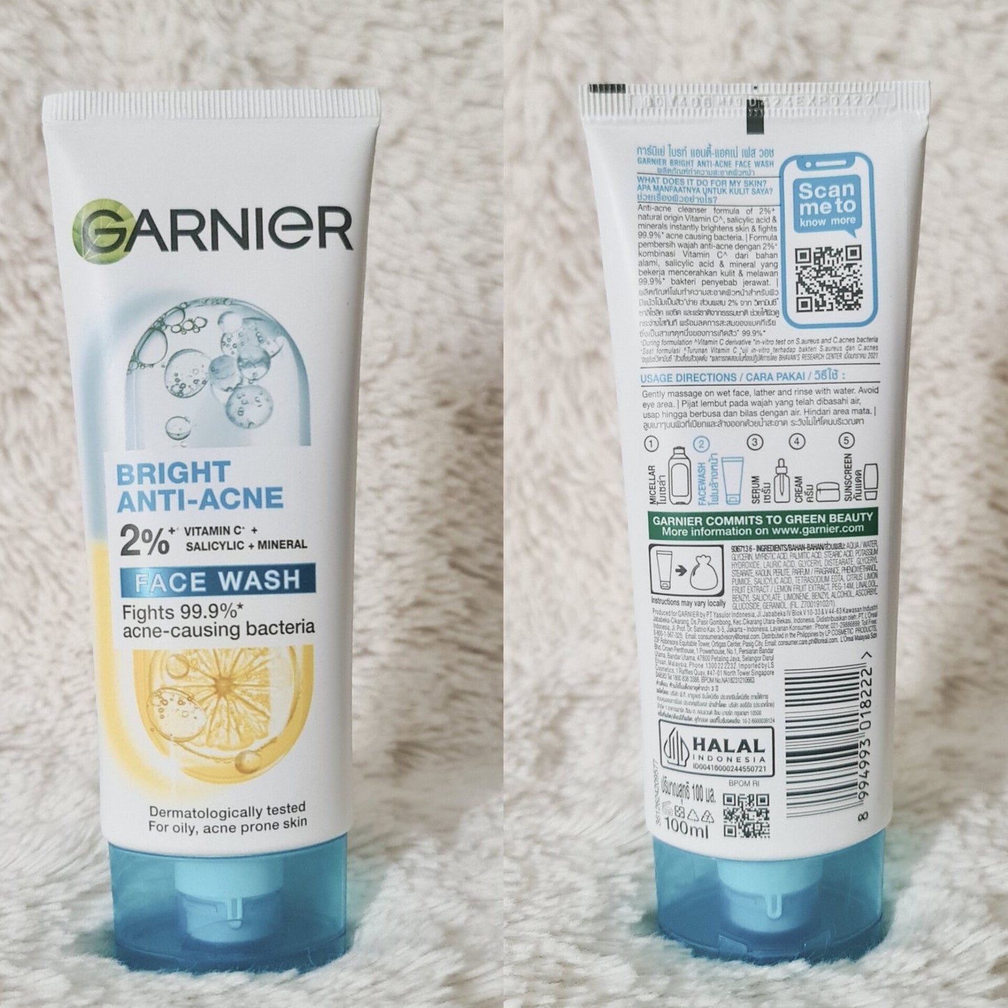 Garnier Bright Complete Anti-Acne Cleansing Foam 100ml