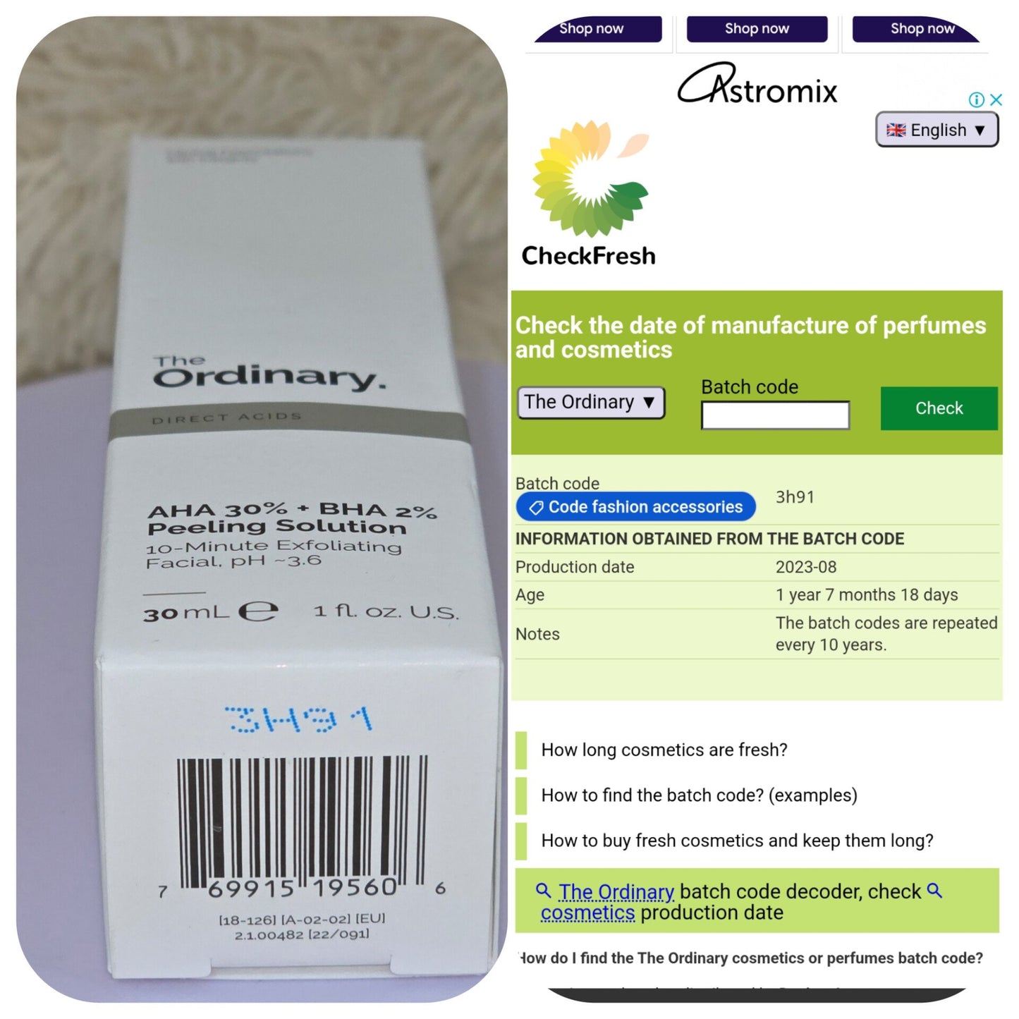 The Ordinary AHA 30% + BHA 2% Peeling Solution – 30ml
