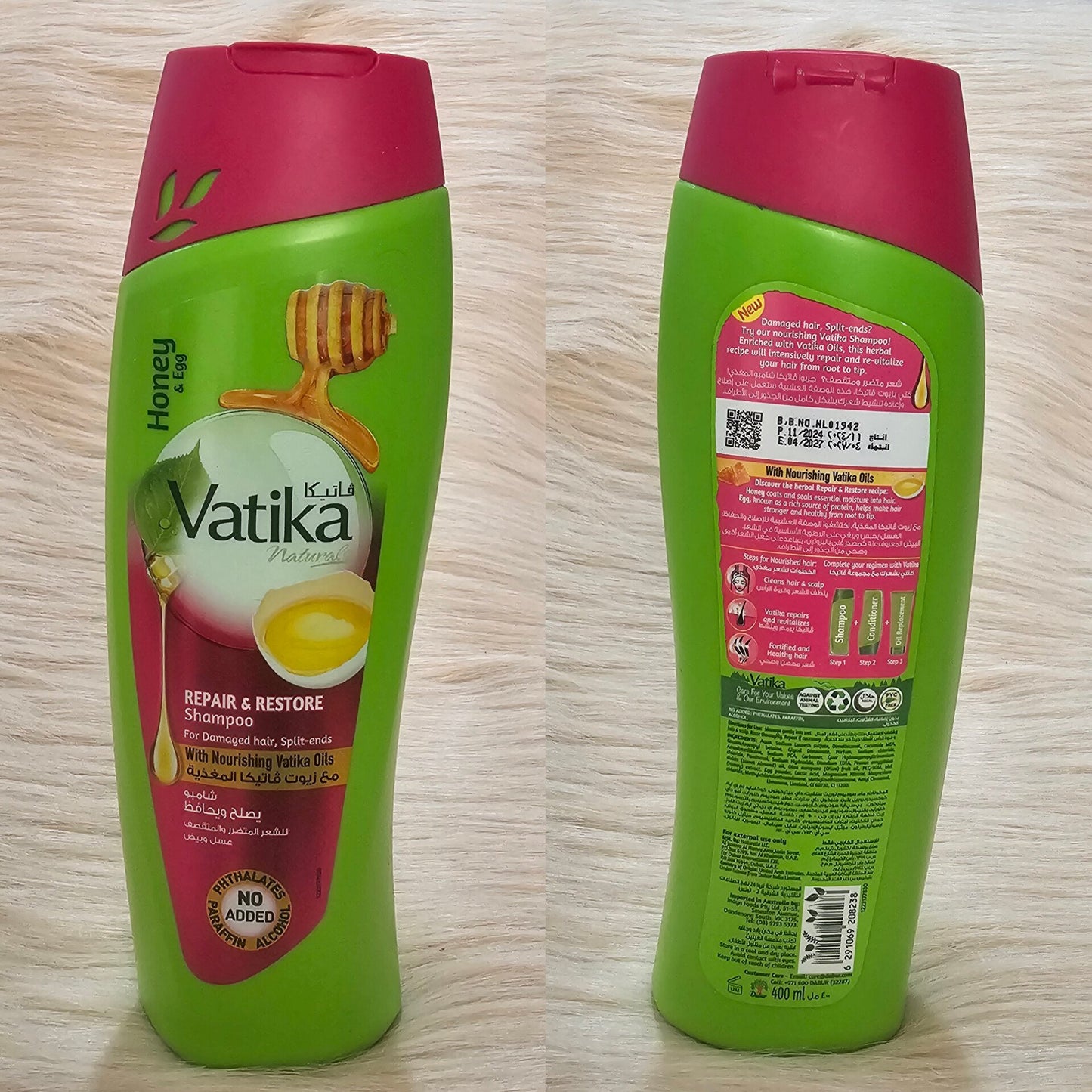 Vatika Honey &amp; Egg Repair &amp; Restore Shampoo – 400ml