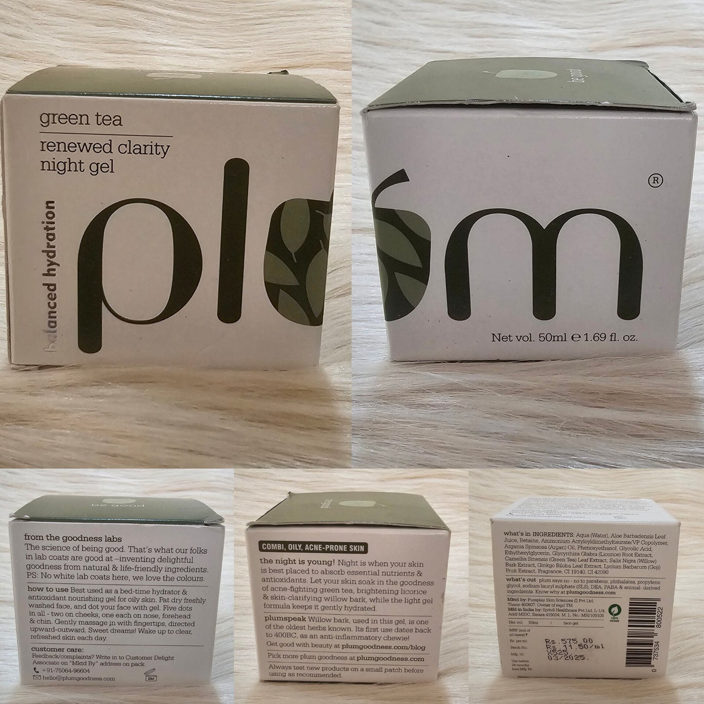 Plum Green Tea Renewed Clarity Night Gel – 50ml