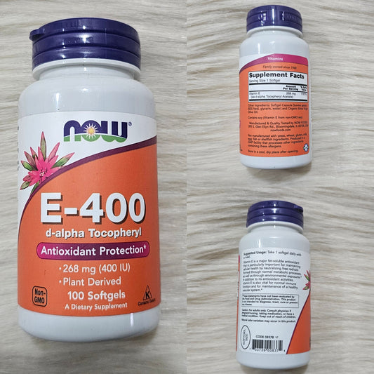Vitamin E-400 D-Alpha Tocopheryl 100 Softgels
