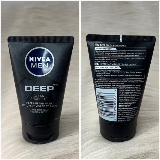 NIVEA Men Deep Face & Beard Wash with Active Charcoal – 100ml