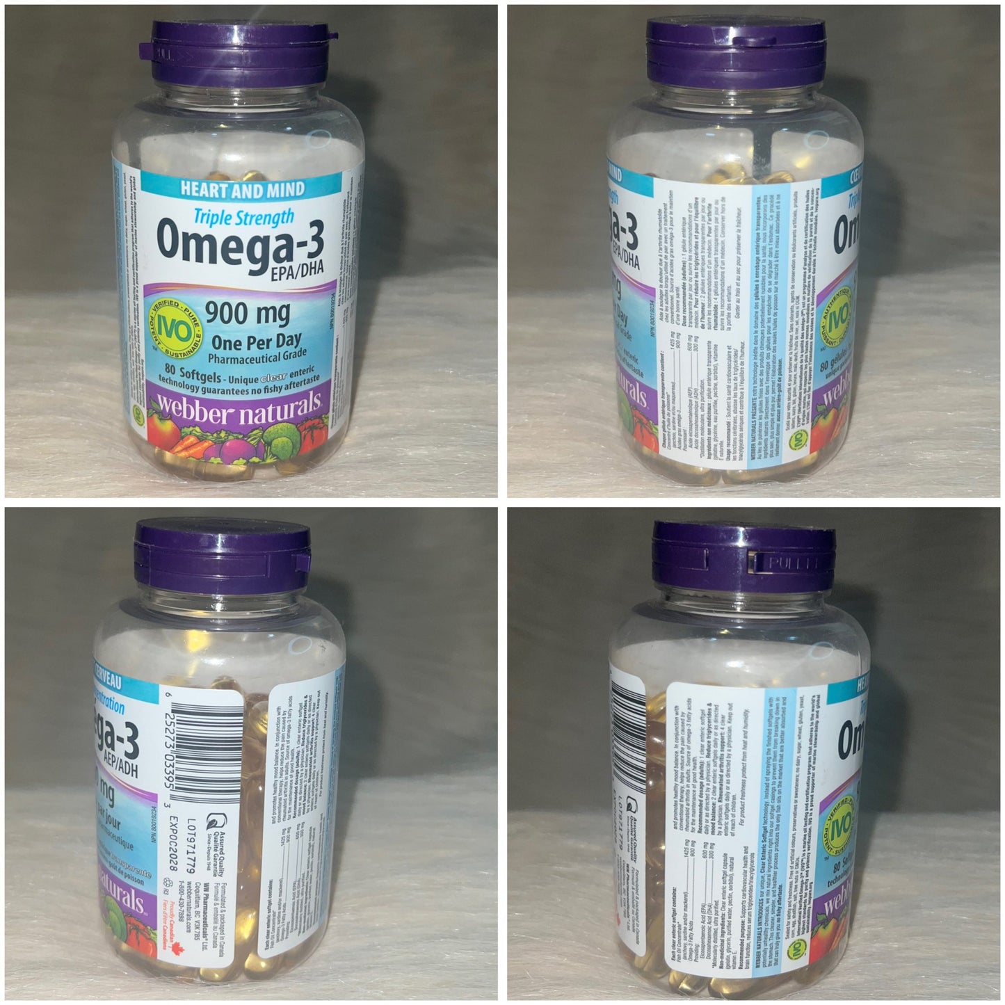 Webber Naturals Omega-3 Triple Concentration 900mg EPA/DHA (80 Softgels)