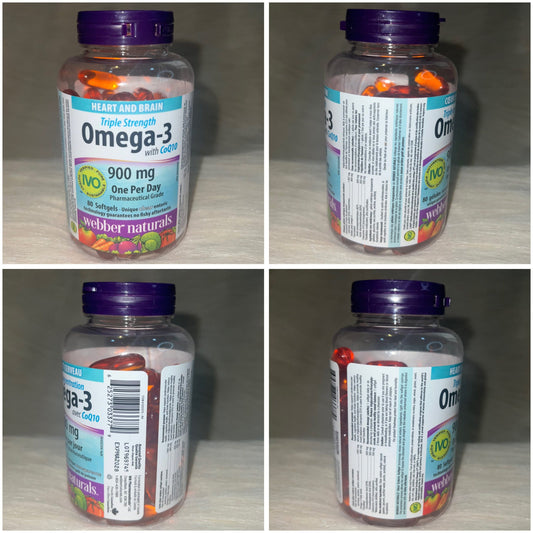 Webber Naturals Triple Strength Omega-3 with CoQ10 – 80 Enteric Capsules