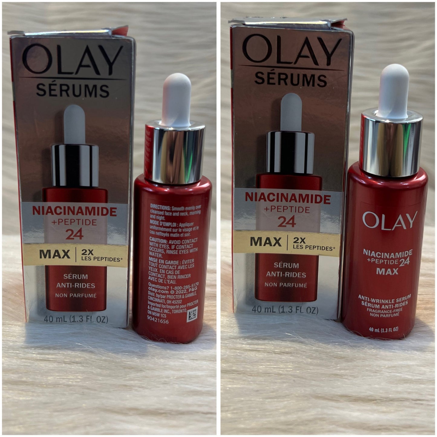 (Discounted Product ) Olay Niacinamide + Peptide 24 Anti-Wrinkle Serum, Fragrance-Free, 1.3oz FL
