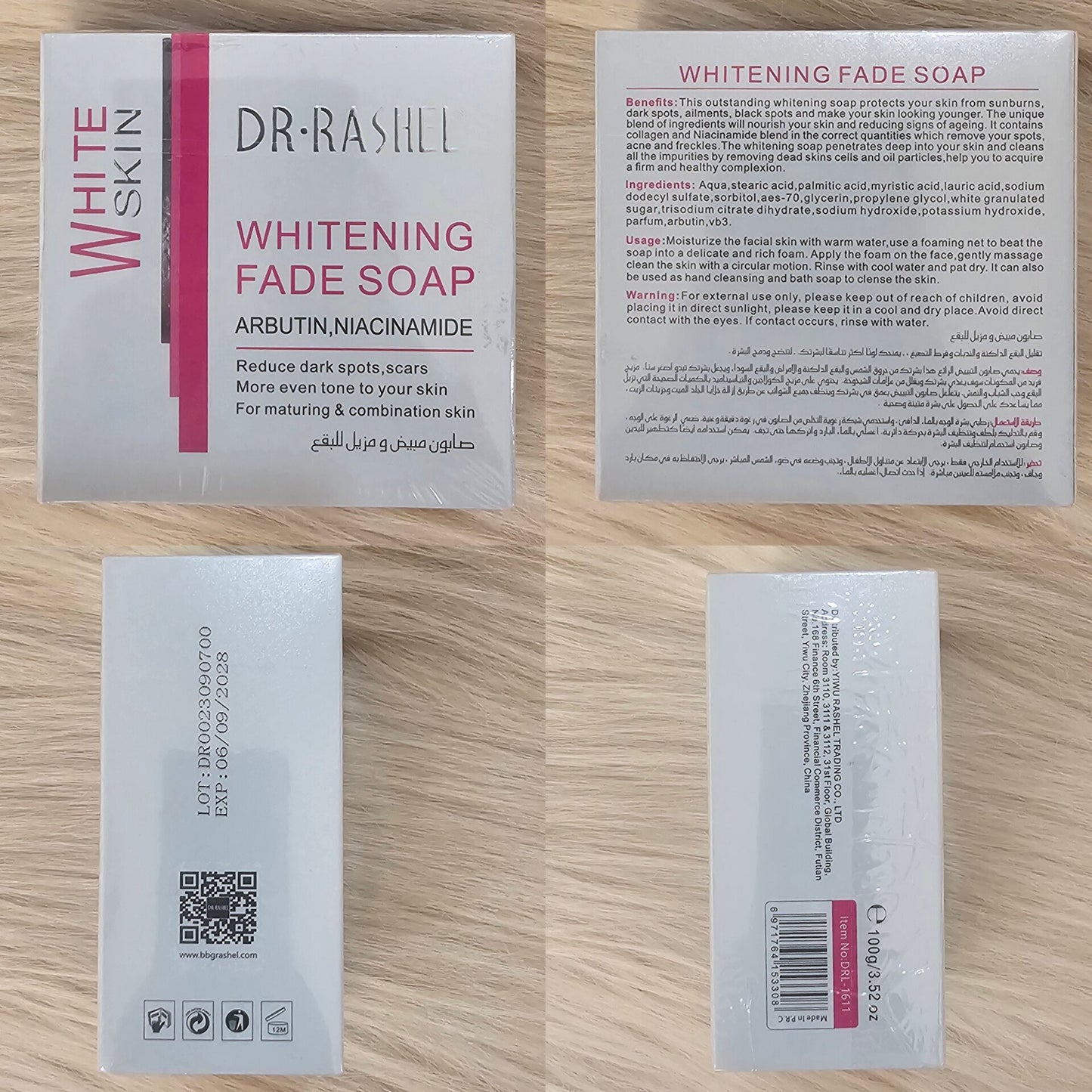 Dr Rashel Whitening Fade Soap Arbutin & Niacinamide 100g