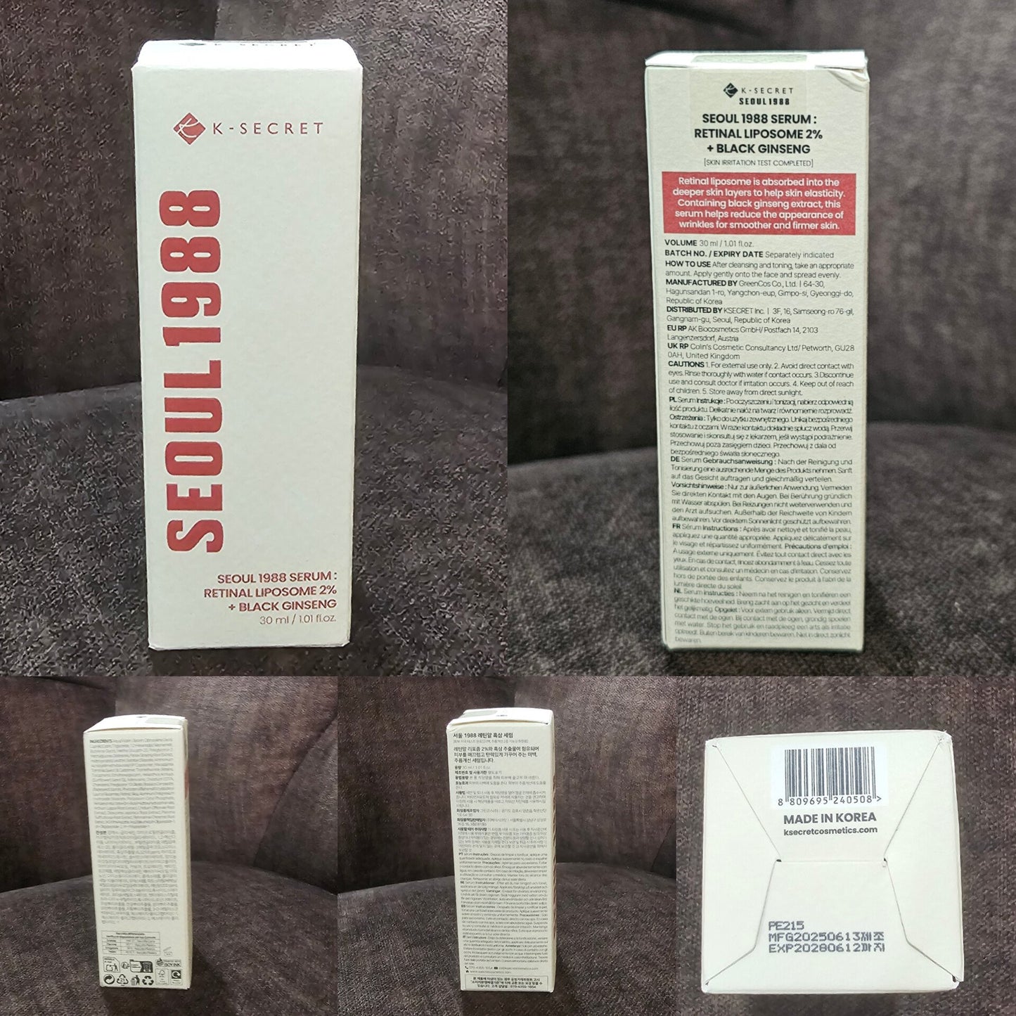 KSECRET Seoul 1988 Serum – Retinal Liposome 2% + Black Ginseng (30ml)