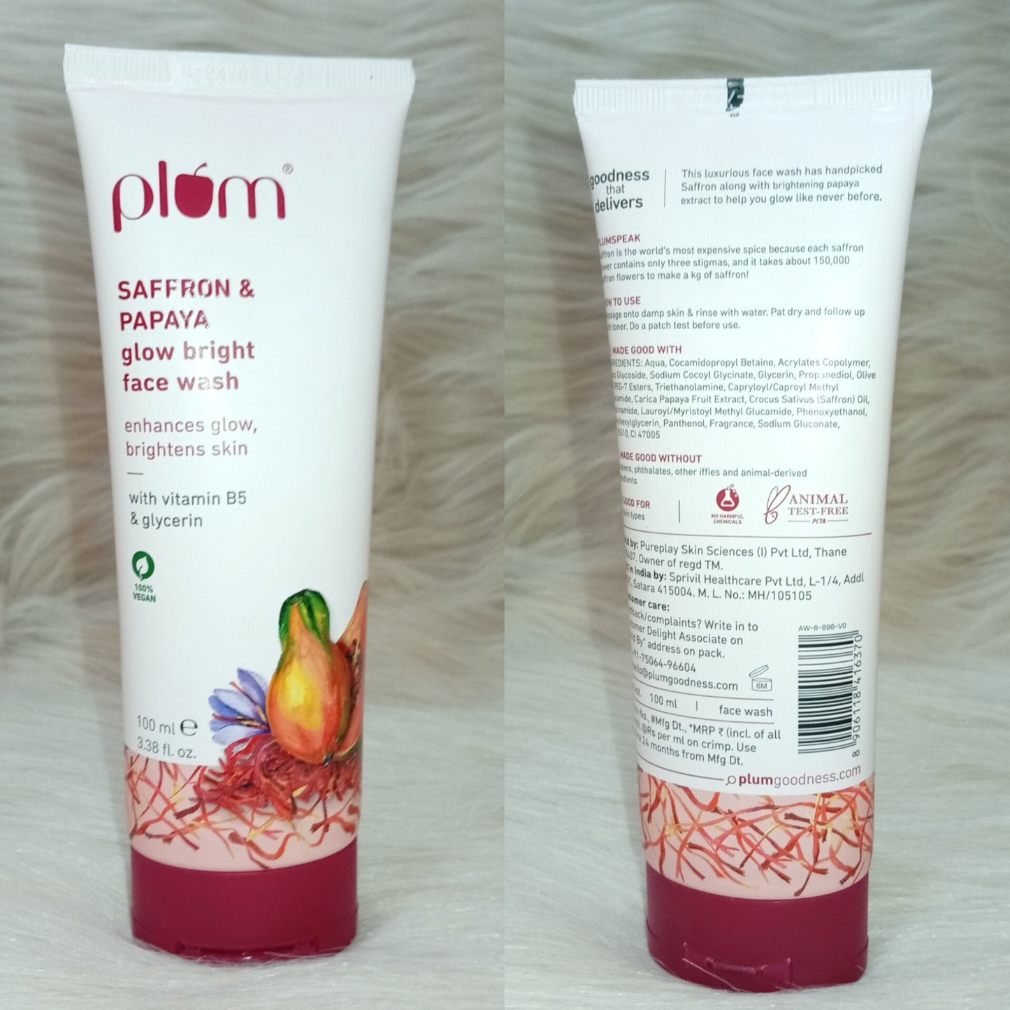 Plum Saffron & Papaya Glow Face Wash 100ml
