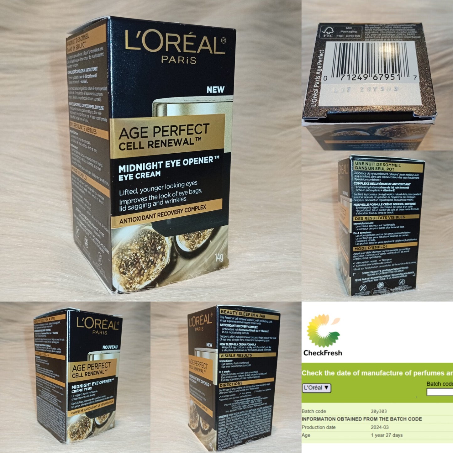 L’Oréal Age Perfect Midnight Eye Cream 14g