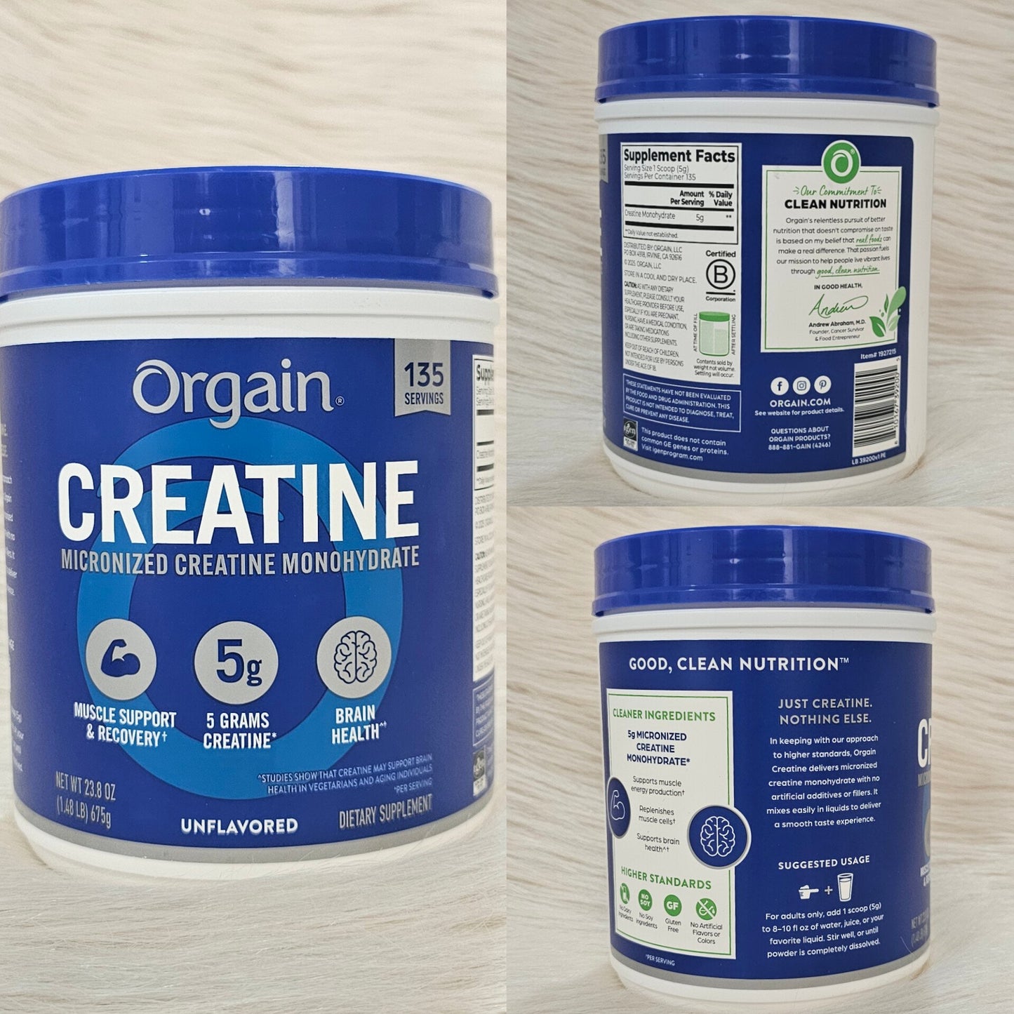 Orgain Micronized Creatine Monohydrate (Unflavored) 675g