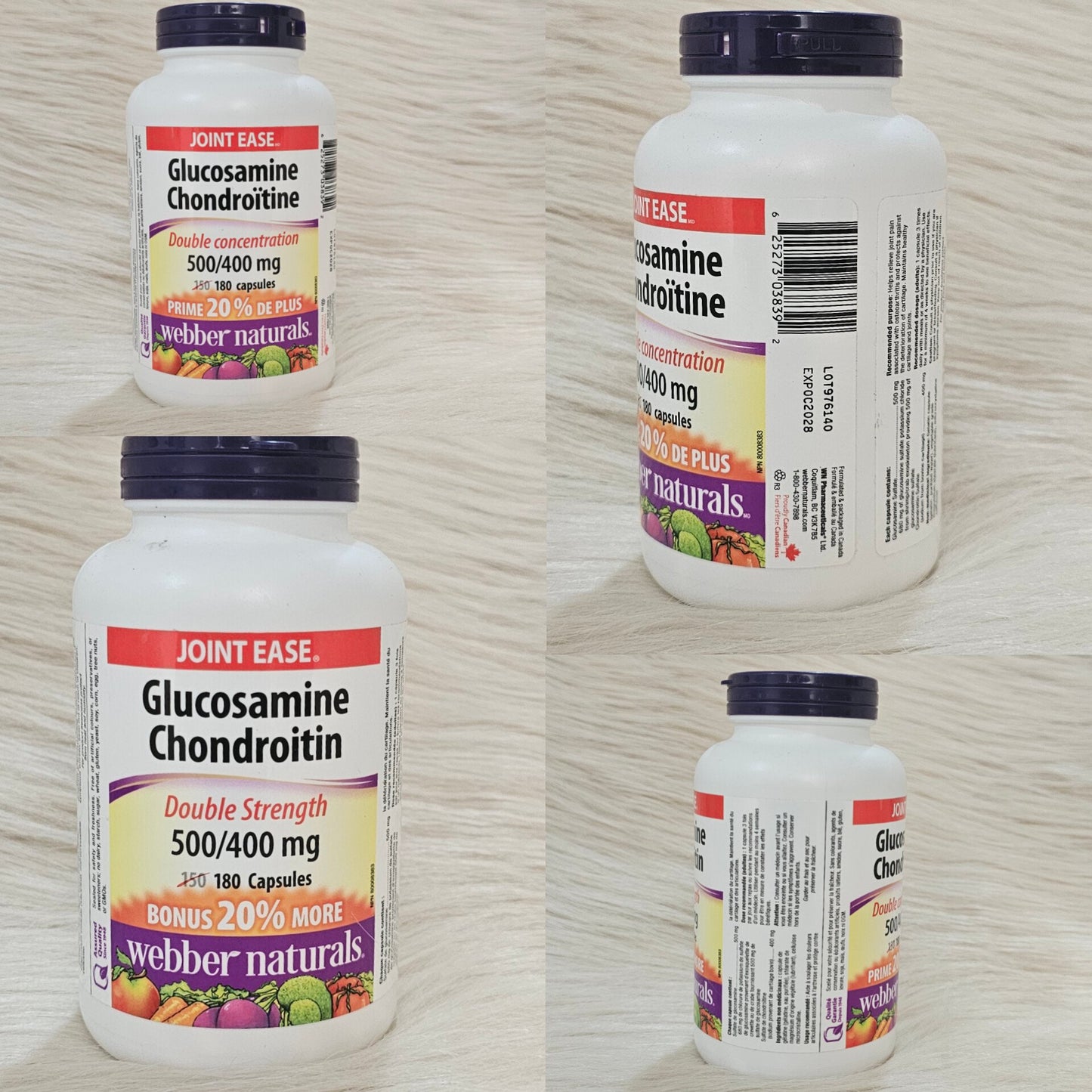 Webber Naturals Glucosamine Chondroitin 500/400 mg – 180 Capsules
