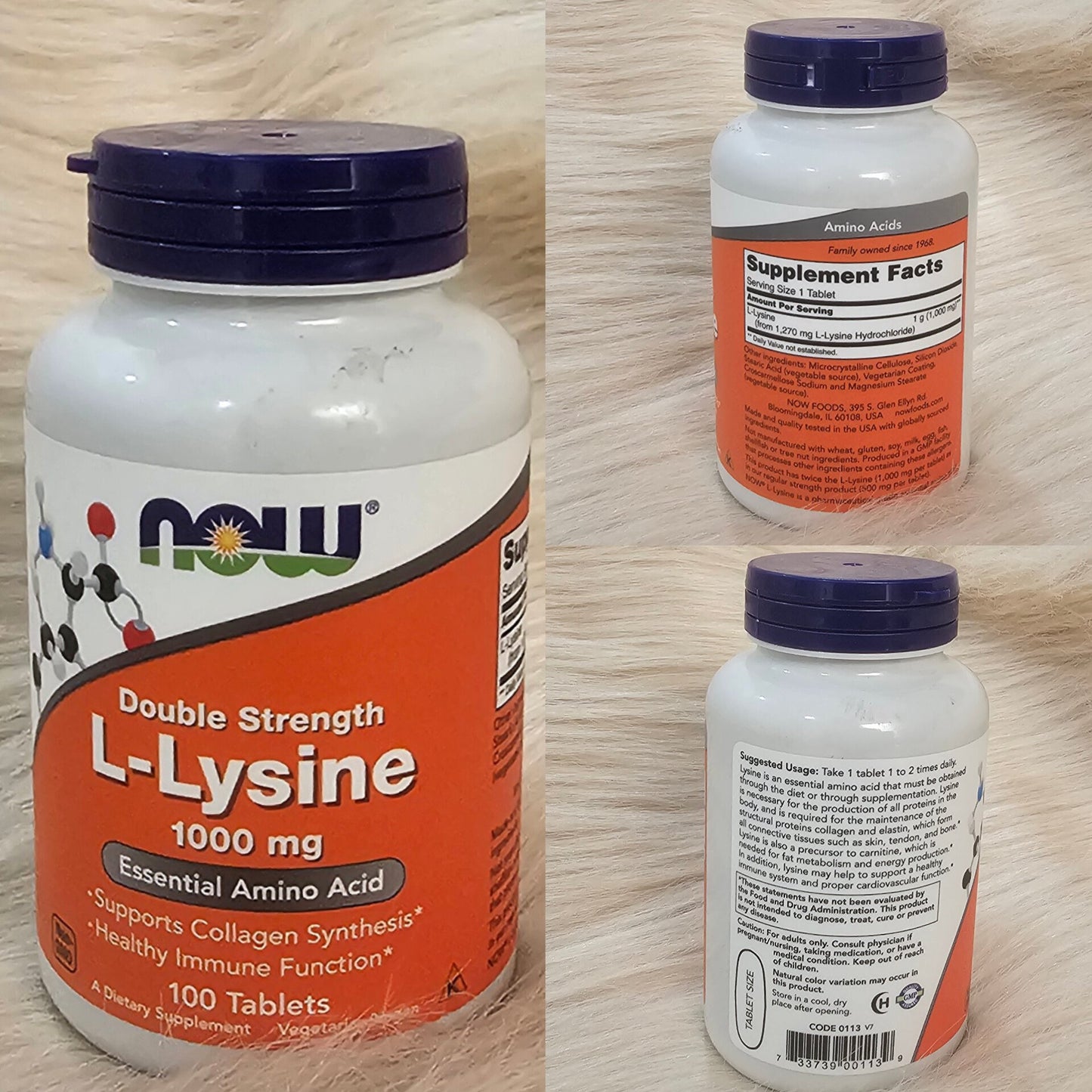 NOW Foods L-Lysine 1000 mg (Double Strength) – 100 Tablets