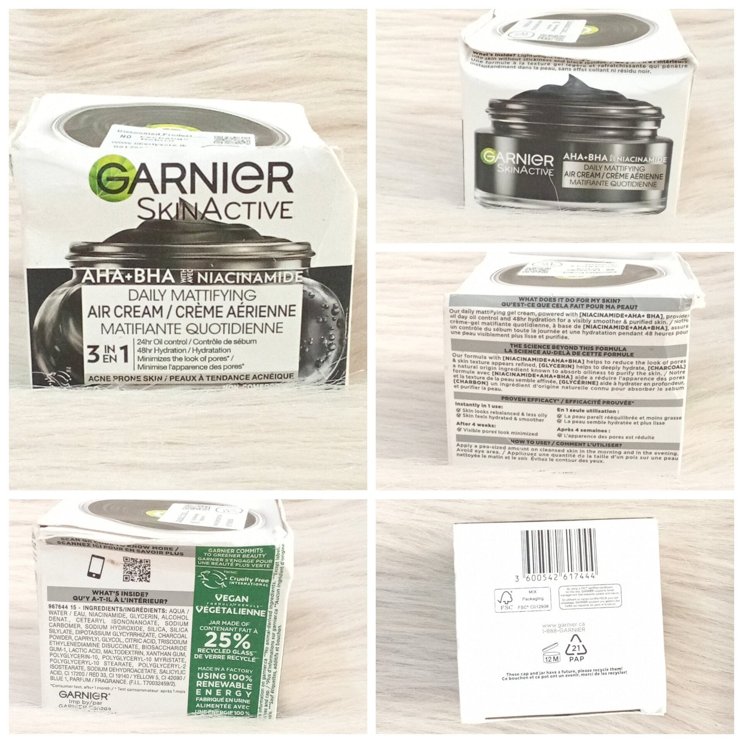 ( Discounted Product ) Garnier Pure Active AHA + BHA Charcoal Air Cream 50ml