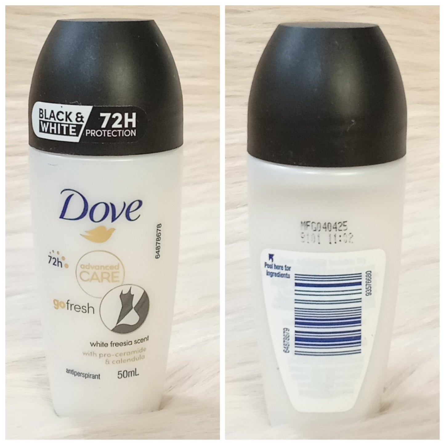 Dove Advanced Care Roll-On 72H Black & White 50ml