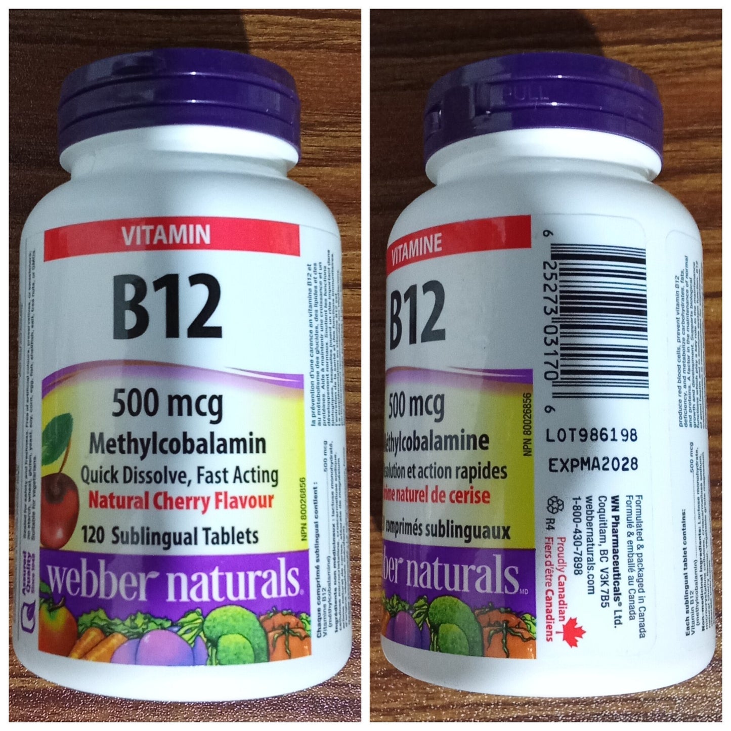 Webber Naturals Vitamin B12 500 mcg (Sublingual)