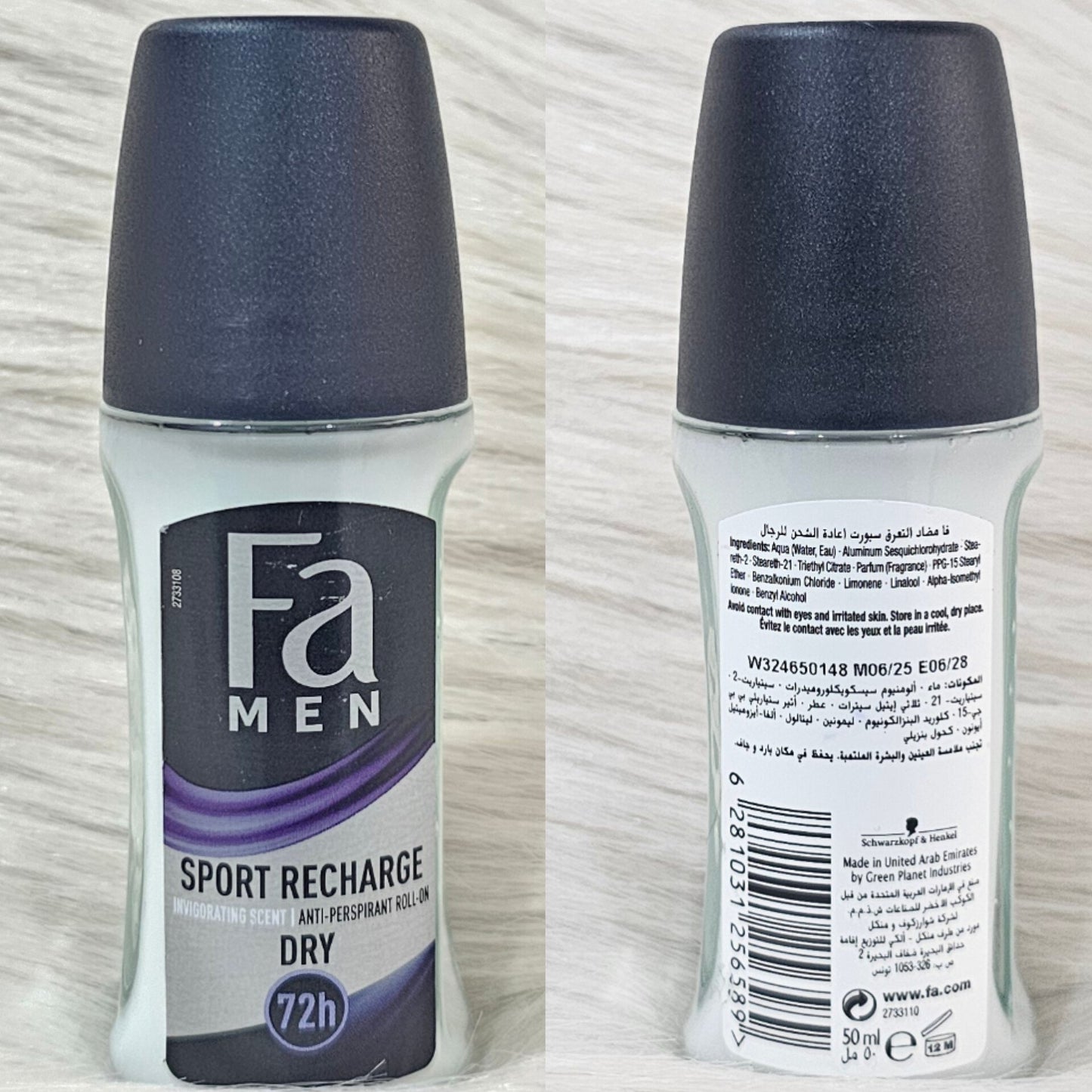 FA Sport Recharge Roll-On Deodorant 50ml (Men)