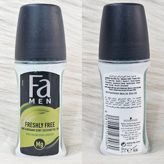FA Roll-On Mint & Bergamot Deodorant for Men 50ml