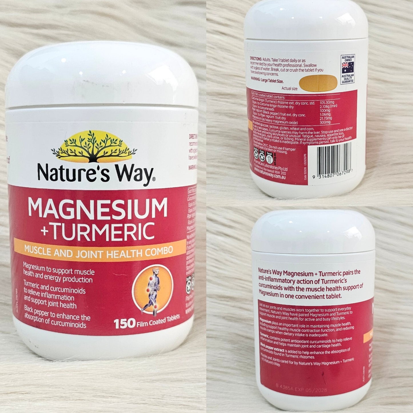 Nature’s Way Magnesium + Turmeric 150 Tablets