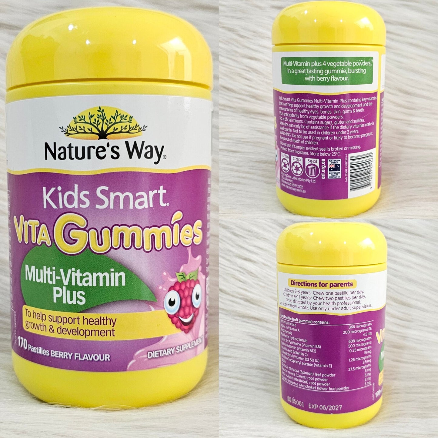 Nature’s Way Kids Smart Vita Gummies Multivitamin + Vegies – 170 Pastilles