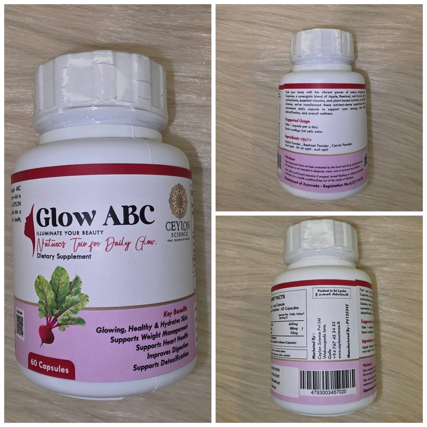 Ceylon Science Glow ABC (60 Veg Capsules)