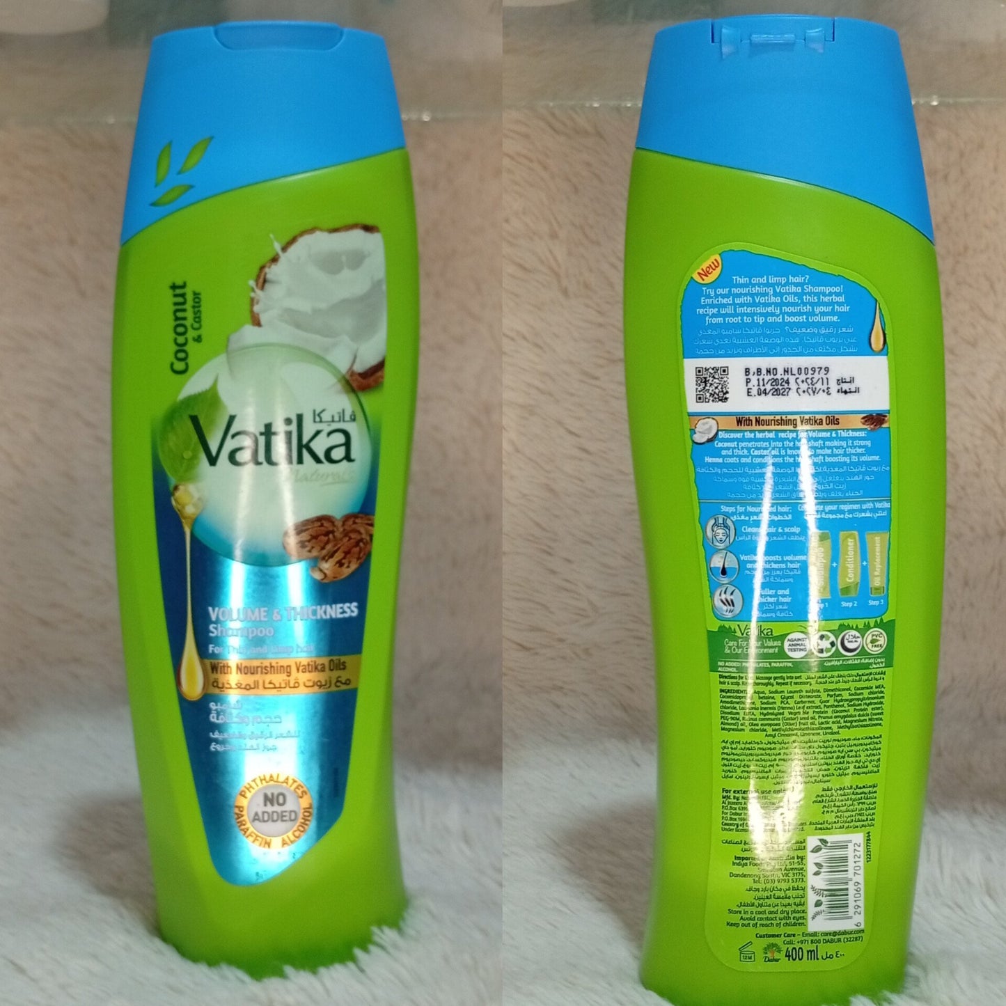 Vatika Coconut &amp; Castor Volume &amp; Thickness Shampoo – 400ml