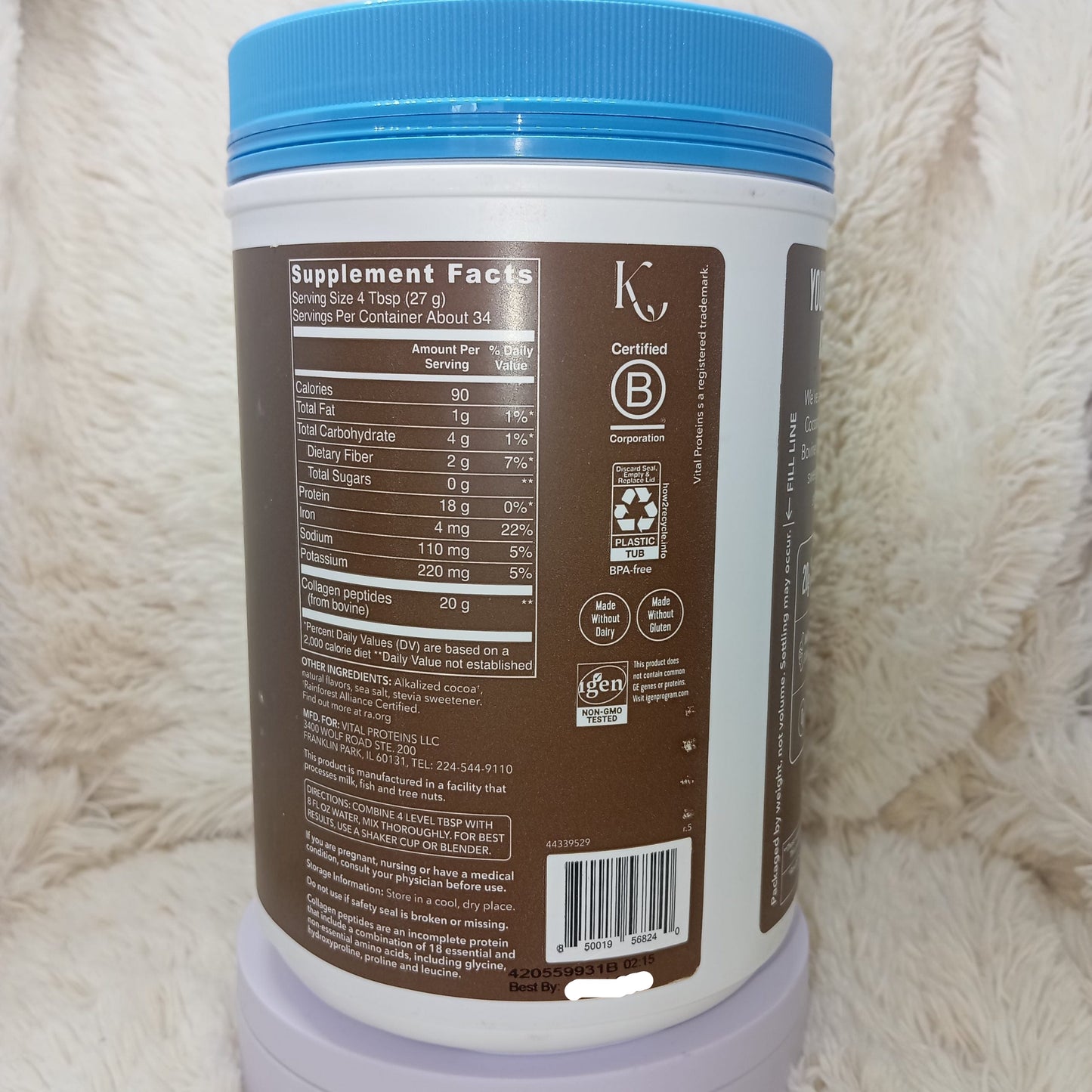 Vital Proteins Grass-Fed Collagen Powder (Chocolate Flavor) – 923g