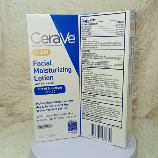CeraVe AM Facial Moisturizing Lotion SPF 30 for Women & Men 89ml