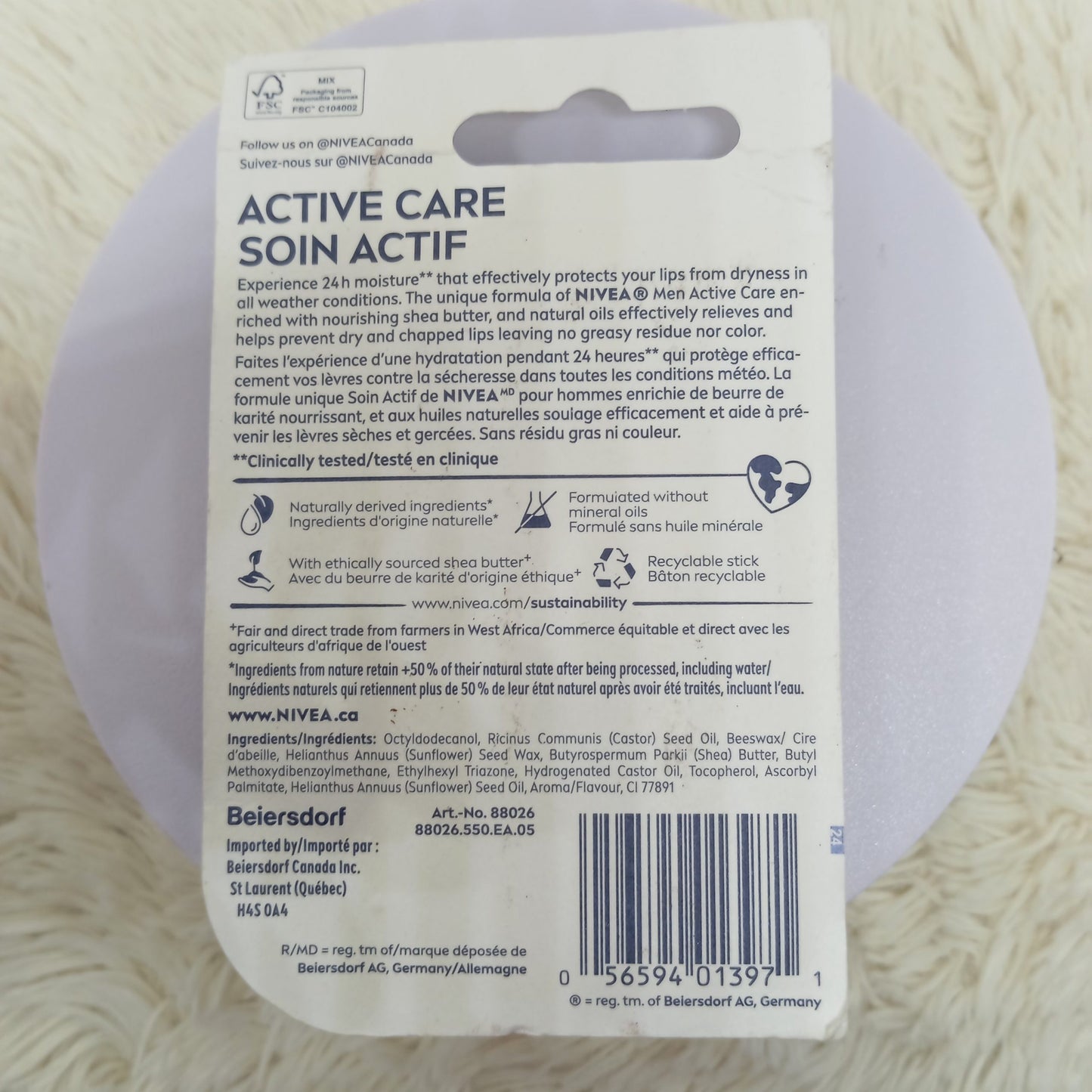 NIVEA MEN Active Care Lip Balm (2 x 4.8g)