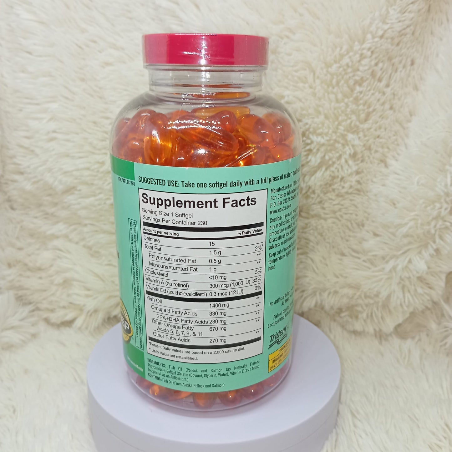 Kirkland Wild Alaskan Fish Oil 1400mg – 230 Softgels