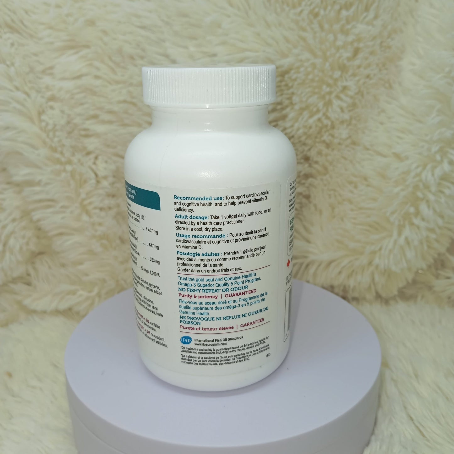 Genuine Health Omega3+ Triple-Strength + D3, 60 softgels