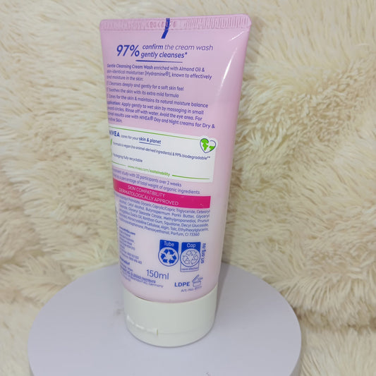 NIVEA Gentle Cream Wash for Dry & Sensitive Skin – 150ml