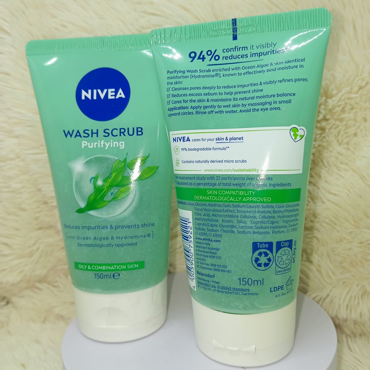 NIVEA Purifying Wash Scrub for Oily & Combination Skin – 150 ml