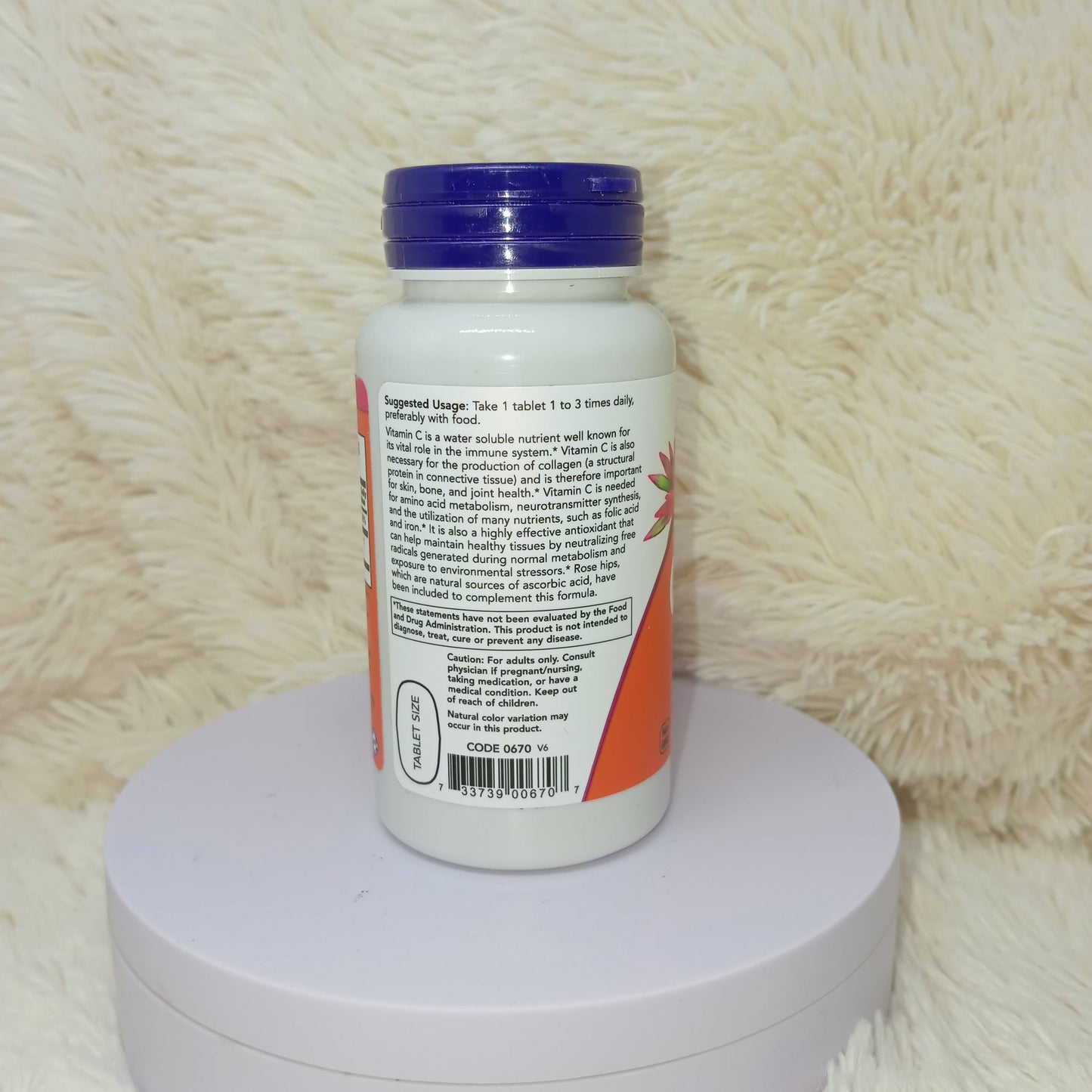 NOW Foods Vitamin C-500 (100 Tablets)