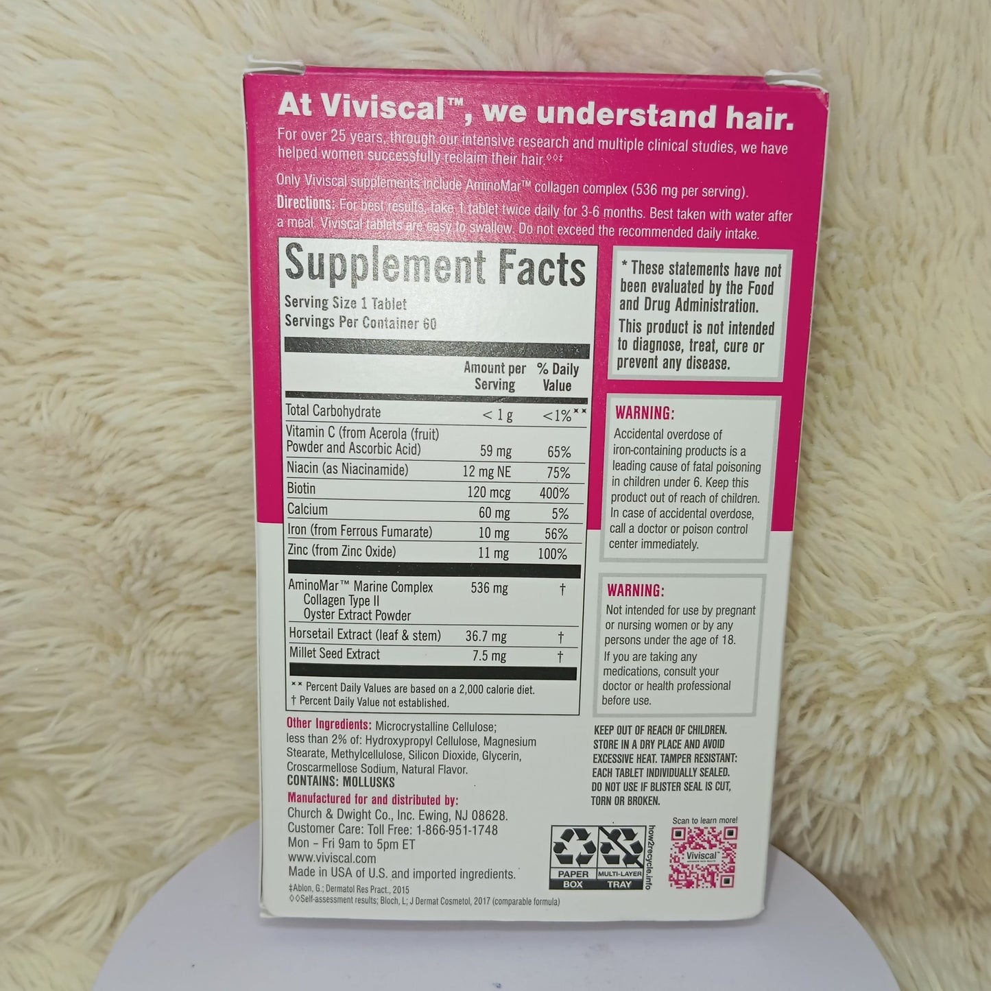 Viviscal Hair Growth Supplement for Women  60 Tablets