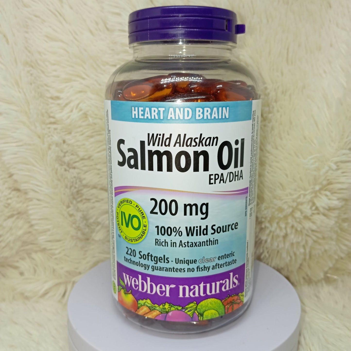 Webber Naturals Wild Alaskan Salmon Oil 200mg – 220 Softgels