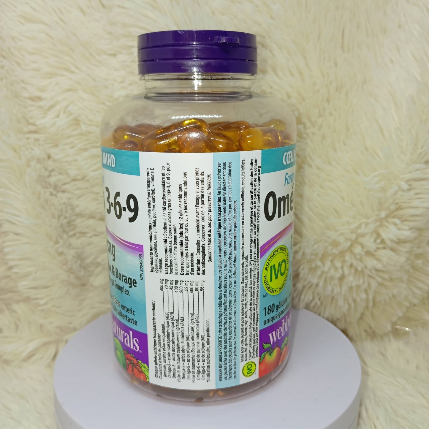 Webber Naturals Omega 3-6-9 High Potency 1200 mg (180 Softgels)